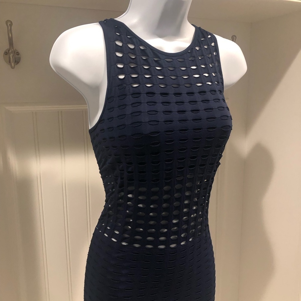 Navy Bodycon Dress - Seams Lovely - Picture 2 of 3